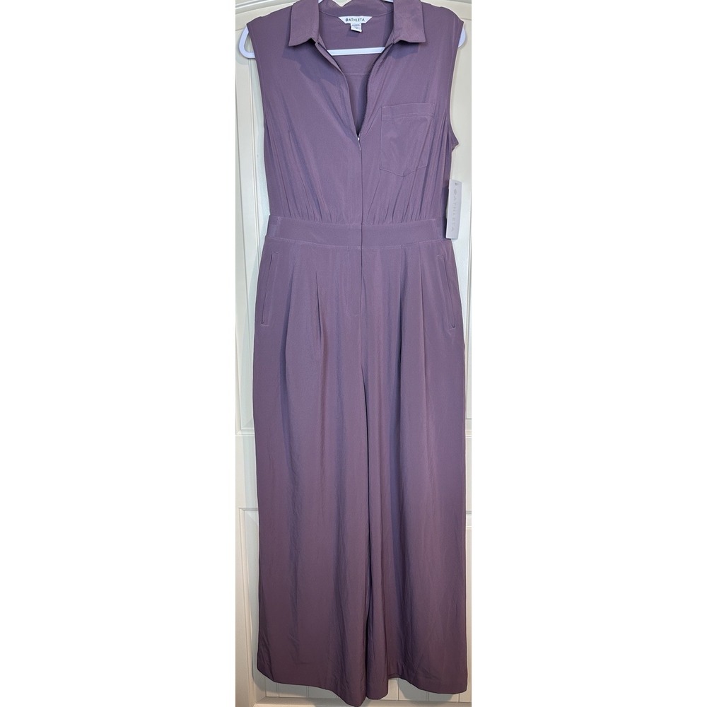 NWT Athleta Brooklyn Heights Wide Leg Jumpsuit Womens Size 10 Travel Athleisure